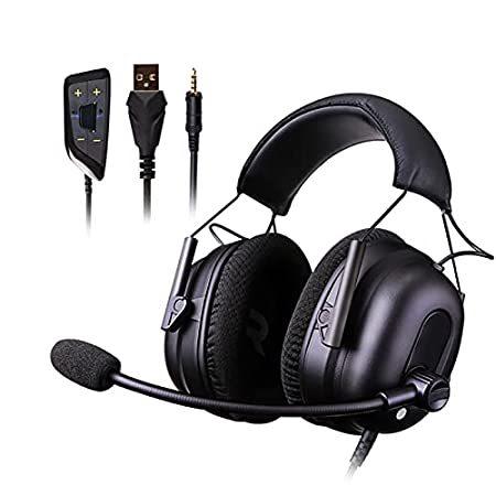Wired Gaming Headset with 7.1 Surround Sound Stereo, Lightweight Steel-Rein