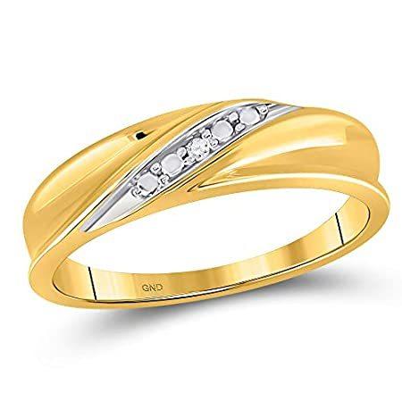 【超特価】 Dazzlingrock Collection Ba Row Diagonal Diamond Round Mens Gold Yellow 10kt 指輪 【超特価】 Dazzlingrock Collection Ba Row Diagonal Diamond Round Mens Gold Yellow 10kt 指輪