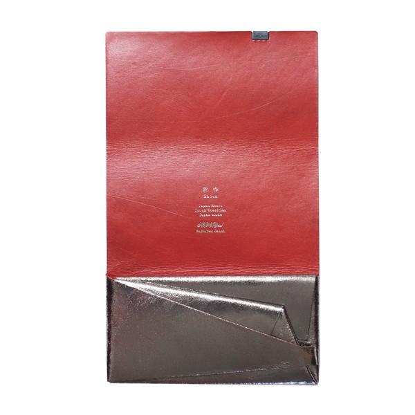 長財布　牛革　レッド 長財布 メンズ Red Desire 革×パイソン50¢コンチョバイカーズ