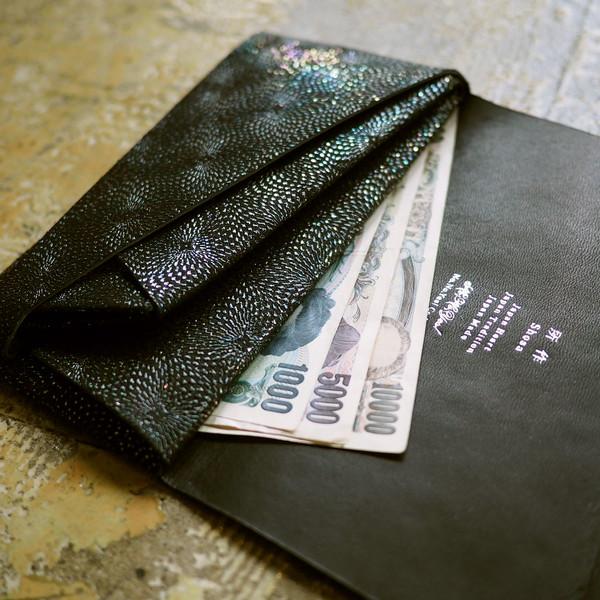 所作 財布 長財布 メンズ レディース 牛革 ロング 鮫小紋 鮫小紋  