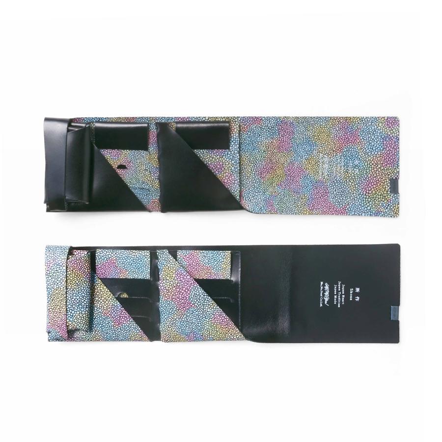 財布 二つ折り 三つ折り メンズレディース 牛革 所作 ショート2.0 あじさい | 所作