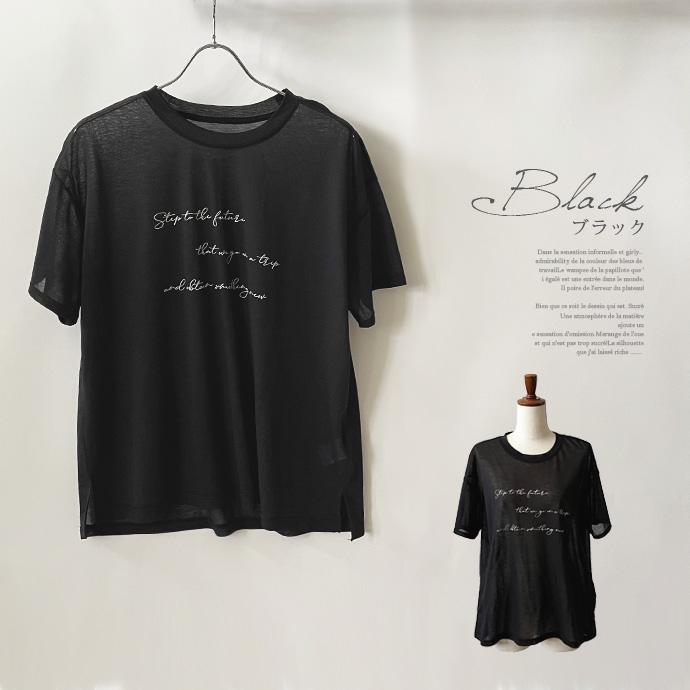 Tシャツ カットソー トップス 半袖 シアー シースルー 透け感 涼感