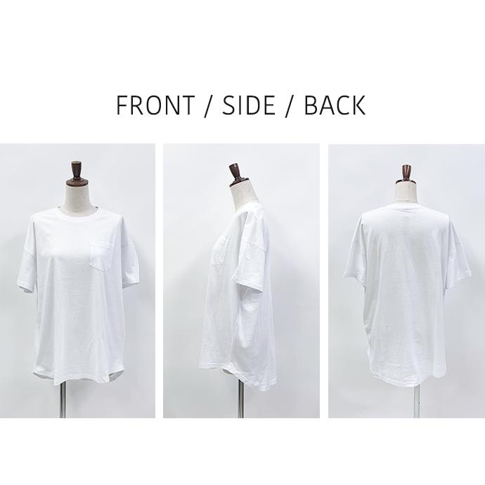 Tシャツ 半袖 カットソー 無地 ロング丈 丈長め チュニック丈 ラウンド