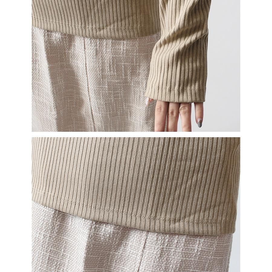 カットソー Tシャツ トップス リブカットソー 長袖 テレコ アシメショルダー アシメネック レディース 送料無料 |  | 24