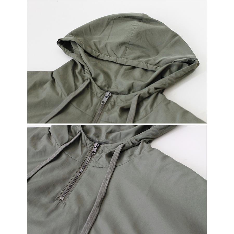 レディース パーカー ハーフ ジップ ナイロン フード ポケット スポーツ 運動 ウェア 無地 防寒 (メ) |  | 08