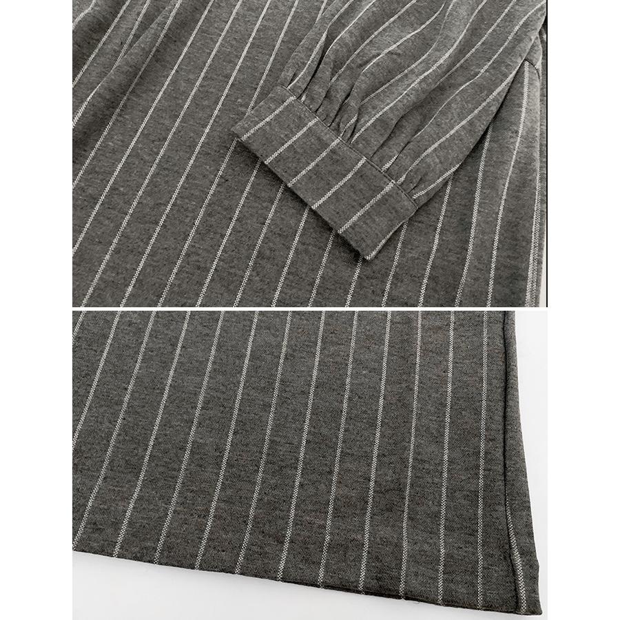 ワンピース チュニック ストライプ チュニック丈 膝丈 七分丈 七分袖 レディース クルーネック 送料無料 |  | 18