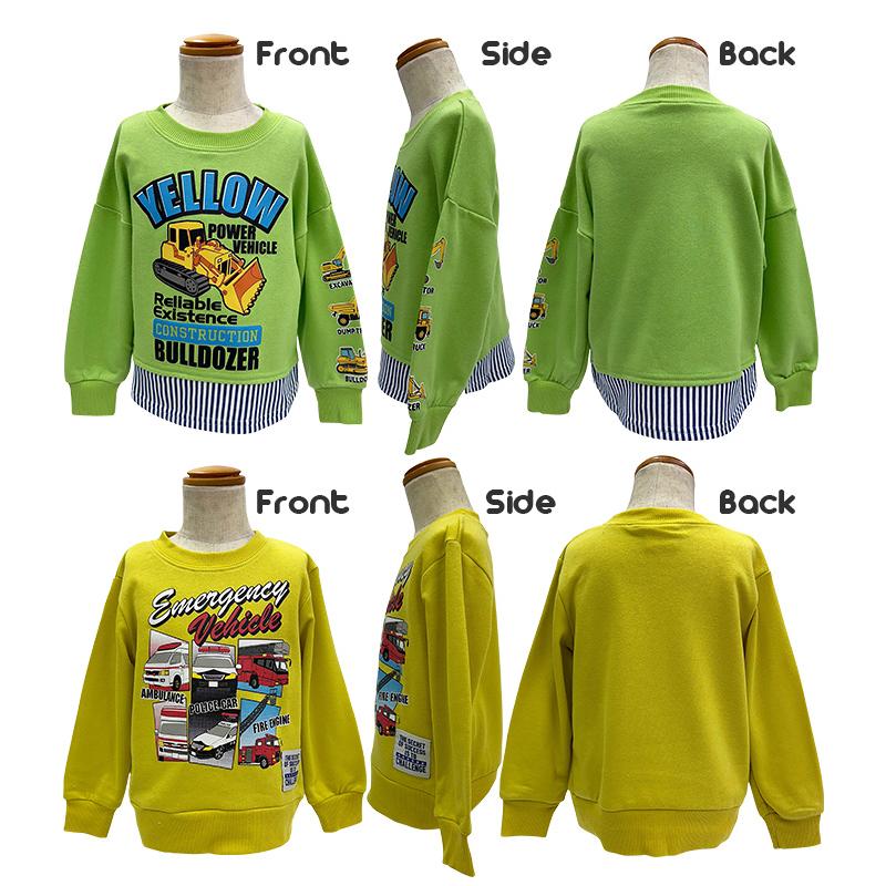 トレーナー スウェット プルオーバー 長袖 トップス 裏毛 車 緊急車両 救急車 パトカー 消防車 アソート 子供服 キッズ 男の子 男児 送料無料 |  | 25