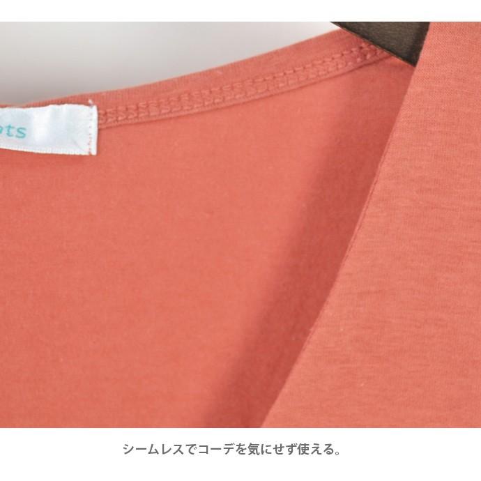 メール便対応 レディース 半袖 シームレス Vネック Tシャツ 透けにくい とろみ 無地 ブラック ホワイト チャコール ネイビー カーキ オレンジ ブルー グリーン |  | 05