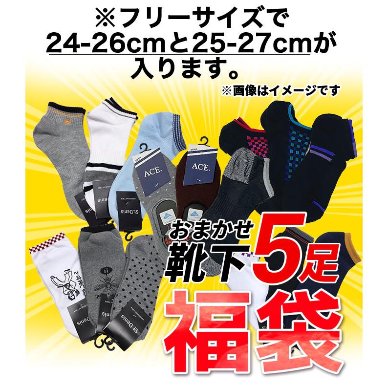 24~26cm メンズ 靴下 ソックス くつした くつ下 おもしろ おもしろ系 福袋 ランダム 5セット 5足 |  | 01