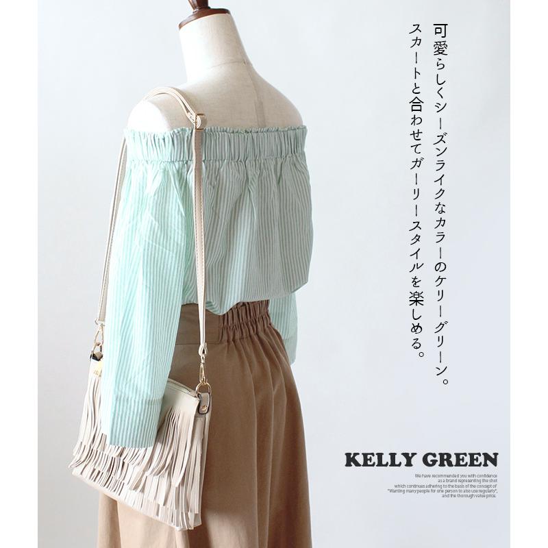 レディース オフショル オフショルダー カットソー ブラウス 7分袖 ストライプ オフショルブラウス メール便なら送料無料 値下げ |  | 05