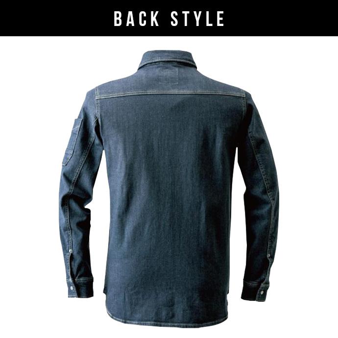 ワークウェア シャツ 作業服 作業着 デニム アイズフロンティア ストレッチ 3Dカッティング 長袖 7251 送料無料 | I'Z FRONTIER | 12