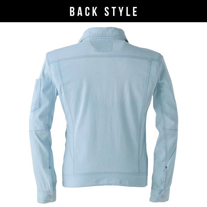 デニムジャケット 冷感 ワークウェア シャツ 作業服 作業着 UVカット ストレッチ 吸水速乾 3Dカッティング 長袖 アイズフロンティア 7410 送料無料 | I'Z FRONTIER | 06