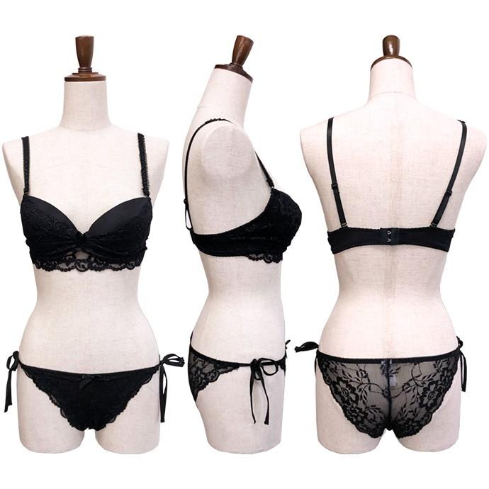 ブラジャー ブラショー 盛りブラ 盛り 谷間 ショーツ セット レース リボン 紐 紐パン セクシー 大人可愛い レディース 花 刺しゅう 透け |  | 12