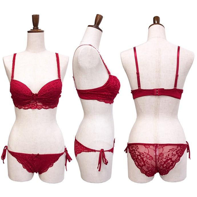 ブラジャー ブラショー 盛りブラ 盛り 谷間 ショーツ セット レース リボン 紐 紐パン セクシー 大人可愛い レディース 花 刺しゅう 透け |  | 13