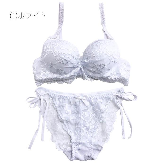 ブラジャー ブラショー 盛りブラ 盛り 谷間 ショーツ セット レース リボン 紐 紐パン セクシー 大人可愛い レディース 花 刺しゅう 透け |  | 14