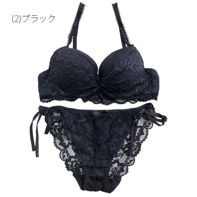ブラジャー ブラショー 盛りブラ 盛り 谷間 ショーツ セット レース リボン 紐 紐パン セクシー 大人可愛い レディース 花 刺しゅう 透け |  | 15