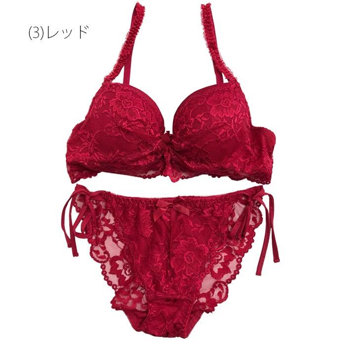 ブラジャー ブラショー 盛りブラ 盛り 谷間 ショーツ セット レース リボン 紐 紐パン セクシー 大人可愛い レディース 花 刺しゅう 透け |  | 16