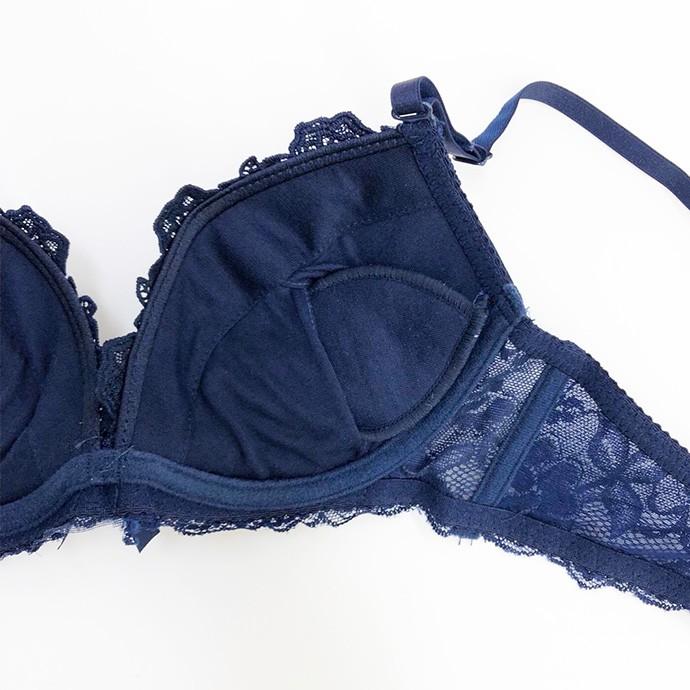 ブラジャー ブラショー 盛りブラ 盛り 谷間 ショーツ セット サテン レース リボン バラ 花 ビジュー セクシー 大人可愛い ネイビー ピンク 下着 レディース |  | 03