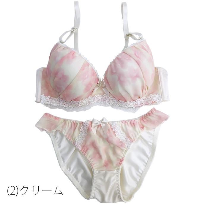 ブラジャー ブラ＆ショーツセット ブラショーセット 女性下着 レディース 盛りブラ 盛り 谷間 セット レース シフォン フリル リボン 桜 花 大人可愛い |  | 09