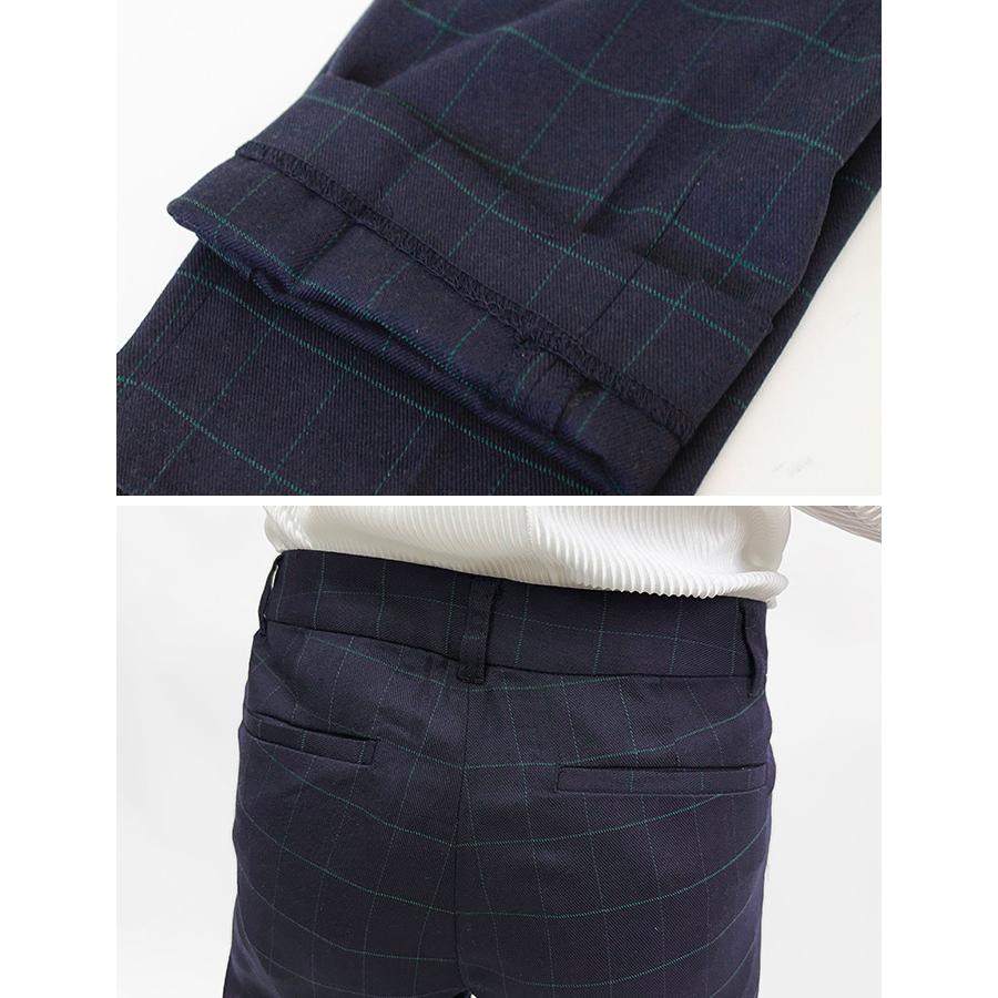 テーパードパンツ チェックパンツ スラックス ボトムス レディース アジャスター ボタン フック ストレッチ 伸縮性 ウインドーペーン 送料無料 |  | 16