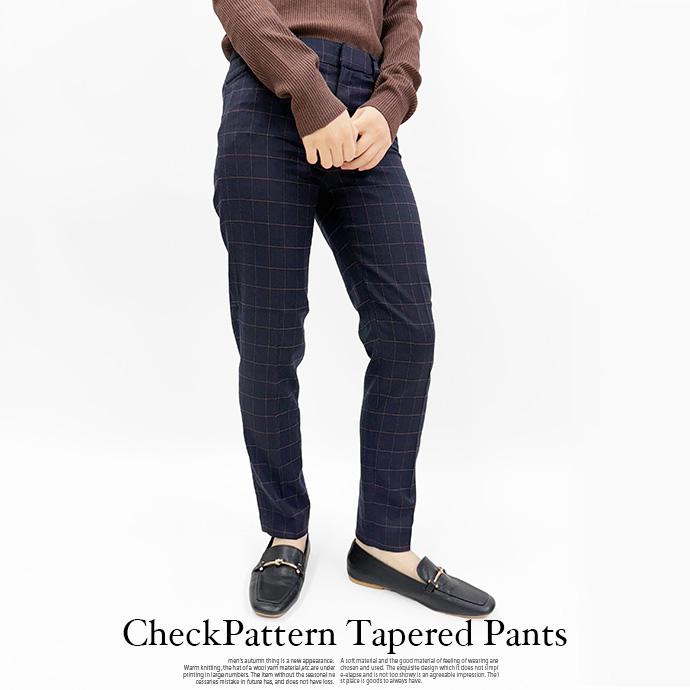 テーパードパンツ チェックパンツ スラックス ボトムス レディース アジャスター ボタン フック ストレッチ 伸縮性 ウインドーペーン 送料無料 |  | 11