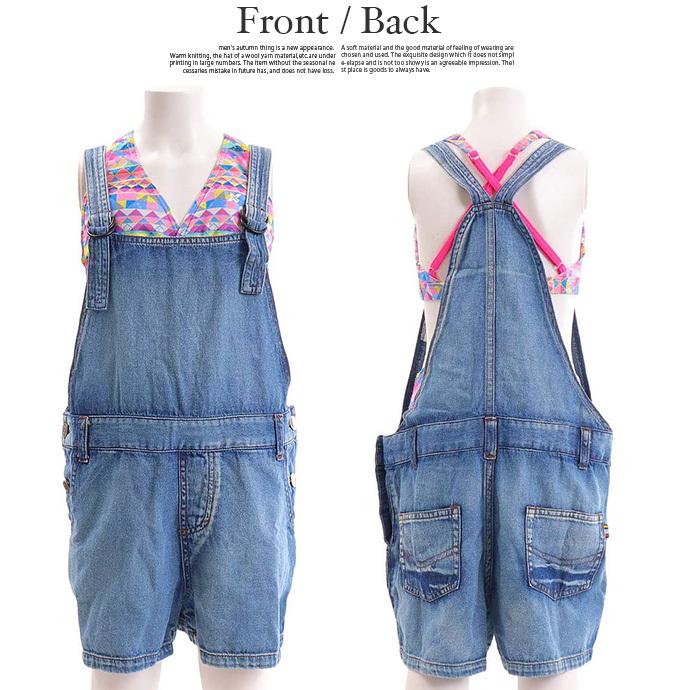 RUSTY ラスティ キッズ 水着 オーバーオール 3点SET セパレート水着 