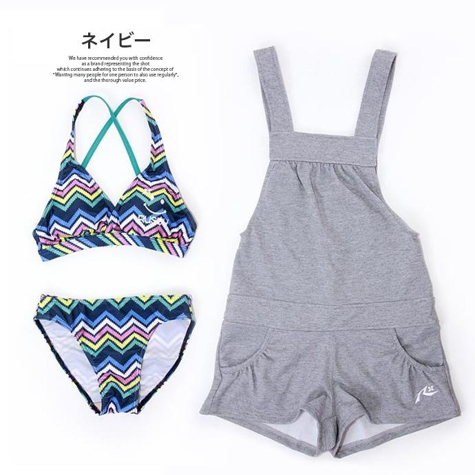 RUSTY ラスティ キッズ 水着＆オーバーオール 3点SET セパレート水着 スイムウェア スイムウェア ビーチ プール 海水浴 メール便なら送料無料 |  | 04