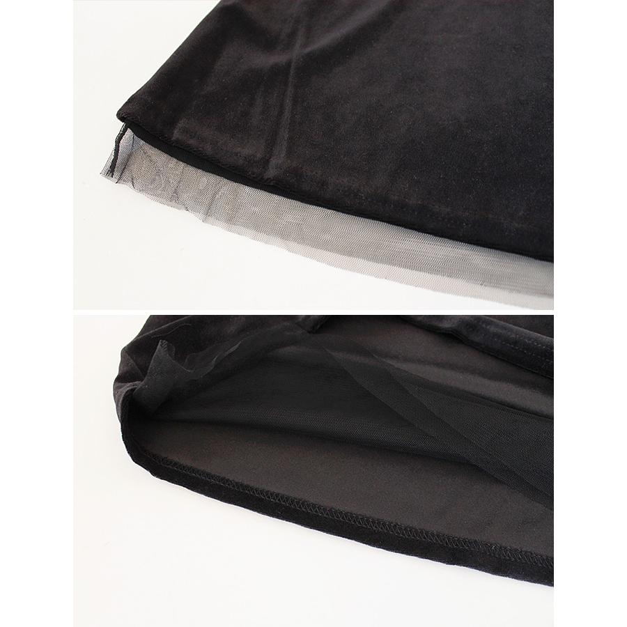 キャミソール Tシャツ アンサンブル 2点セット オーバーキャミ 刺繍 チュール ベロア 重ね着 トップス レディース 裾フレア クルーネック 送料無料 |  | 11