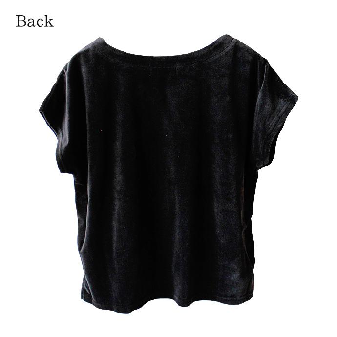 レディース フラワー 刺繍 プリント ベロア PO プルオーバー 半袖 スリット 高級感 カジュアル 丸首 クルーネック |  | 10