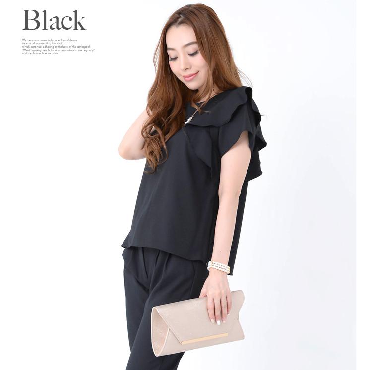 コロナ 支援 応援 値下げ ドレス パーティードレス 結婚式 パンツドレス フリル セットアップ テーパードパンツ パーティドレス フォーマル 送料無料 |  | 07