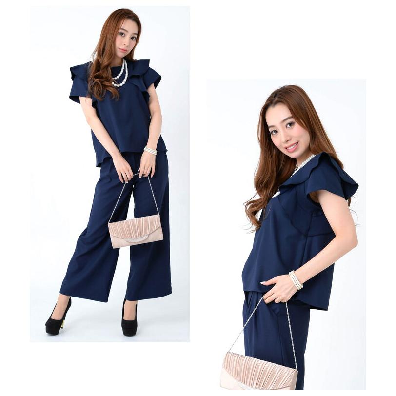 コロナ 支援 応援 値下げ ドレス パーティードレス 結婚式 パンツドレス フリル フリルスリーブ セットアップ ワイドパンツ パーティドレス 送料無料 |  | 10