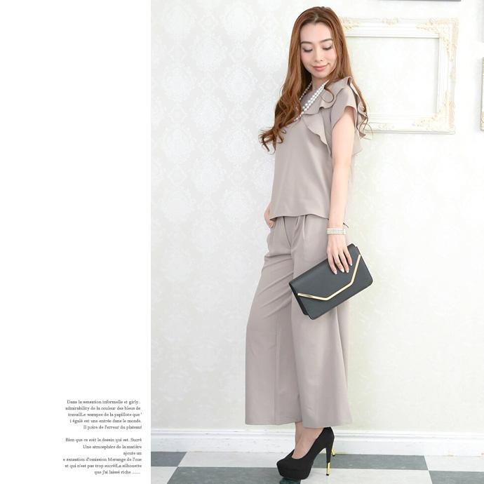 コロナ 支援 応援 値下げ ドレス パーティードレス 結婚式 パンツドレス フリル フリルスリーブ セットアップ ワイドパンツ パーティドレス 送料無料 |  | 14