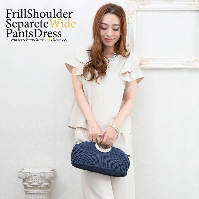 コロナ 支援 応援 値下げ ドレス パーティードレス 結婚式 パンツドレス フリル フリルスリーブ セットアップ ワイドパンツ パーティドレス 送料無料 |  | 06