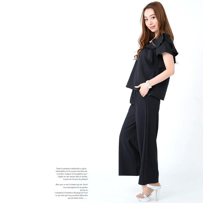 コロナ 支援 応援 値下げ ドレス パーティードレス 結婚式 パンツドレス フリル フリルスリーブ セットアップ ワイドパンツ パーティドレス 送料無料 |  | 08