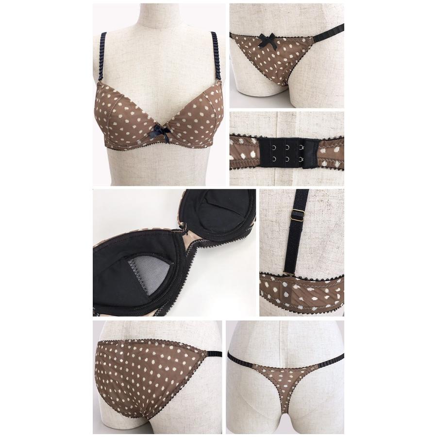 ブラショー ブラ ブラジャー ショーツ 下着 Tバック フルバック レディース (メ) 水玉 ドット リボン ブラウン モカ セクシー オトナ可愛い B65 C65 |  | 02