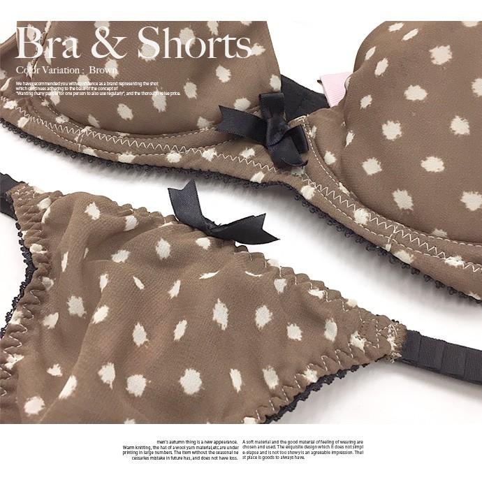 ブラショー ブラ ブラジャー ショーツ 下着 Tバック フルバック レディース (メ) 水玉 ドット リボン ブラウン モカ セクシー オトナ可愛い B65 C65 |  | 03
