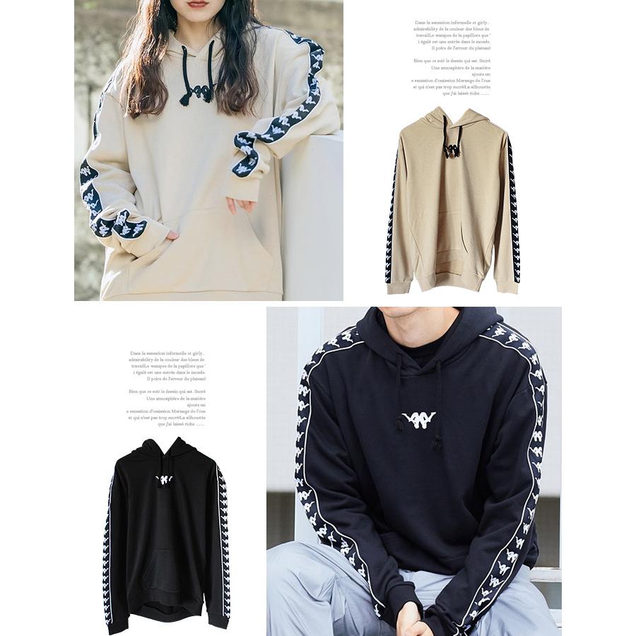 kappa パーカー プルオーバー ポケット フード 袖ライン 長袖