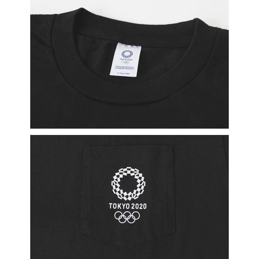 Tシャツ ロンT 半袖Tシャツ トップス メンズ 東京五輪 2020 東京オリンピック 胸ポケット クルーネック 綿100% ユニセックス スポーツ 送料無料｜shot｜07