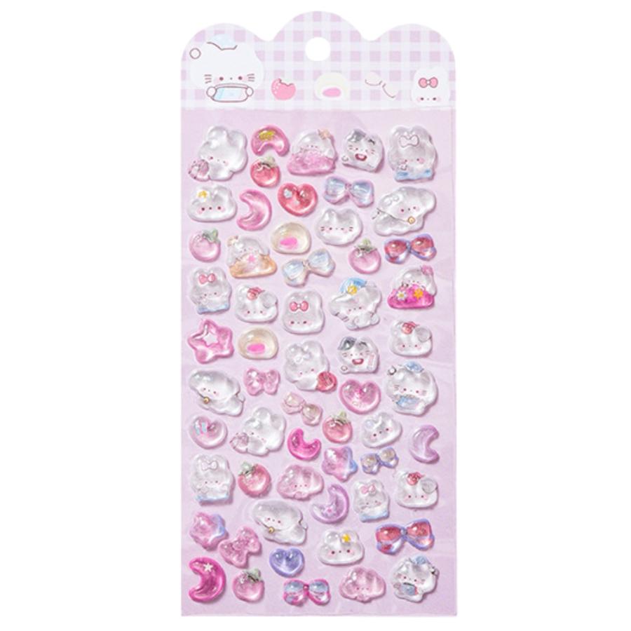 ボンボン シール ドロップ 3Dシール ぷっくり ぷくぷく うるつや ラメ