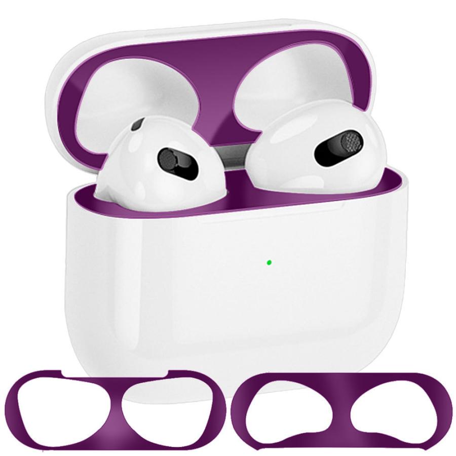 定番スタイル AirPods Proダストガード スキンシール エアーポッズ 紫 AirPods Proダストガード スキンシール エアーポッズ 紫