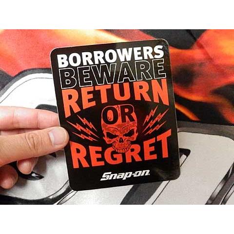 Snap-on（スナップオン）ステッカー「RETURN OR REGRET DECAL」｜shouei-st｜02