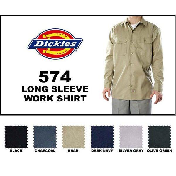 Dickies（ディッキーズ）ワークシャツ、ロングスリーブ（長袖）カーキ｜shouei-st｜02