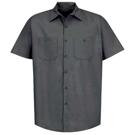 Redkap（レッドキャップ）Short Sleeve Industrial Solid Work Shirt【CHARCOAL】ワークシャツ、半袖、SP24、チャコール｜shouei-st