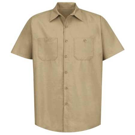 Redkap（レッドキャップ）Short Sleeve Industrial Solid Work Shirt【KHAKI】ワークシャツ、半袖、SP24、カーキ｜shouei-st