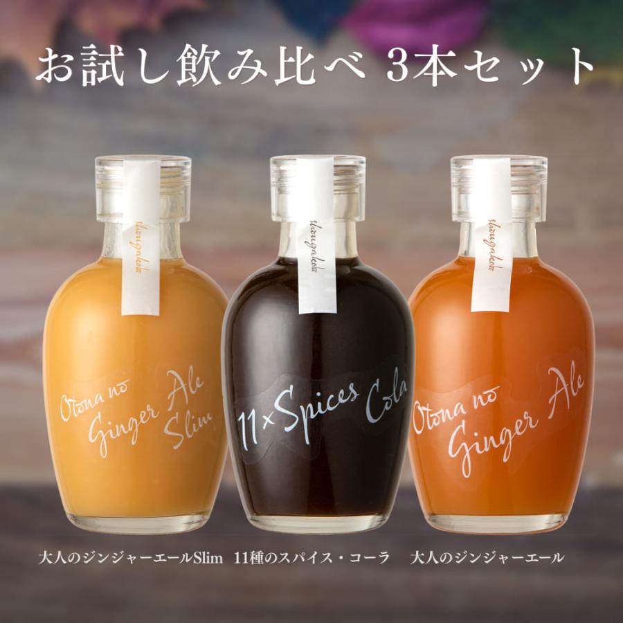お試し飲み比べ3本セット200ml[11スパイスコーラの日対象商品] : 生姜