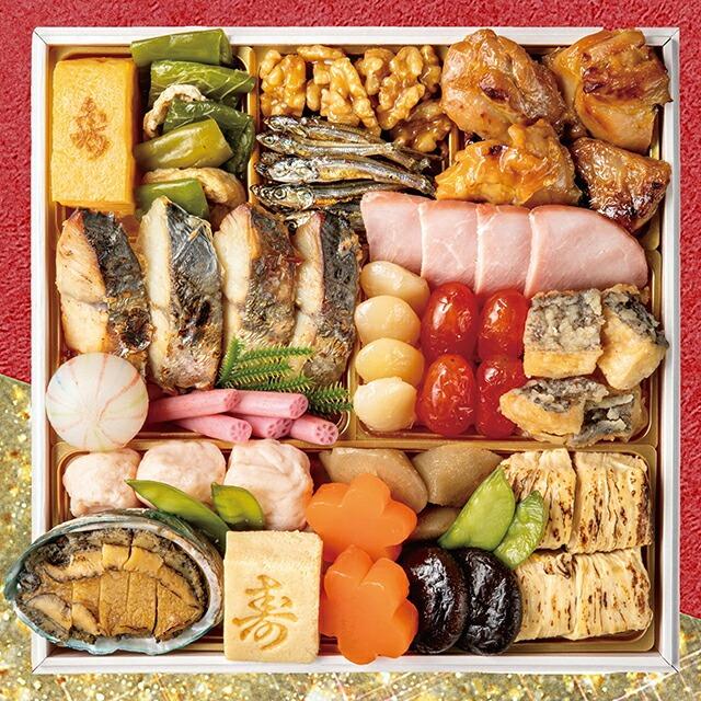 おせちサンプル(４段重)→205㍉✕205㍉✕90㍉ おせちサンプル(4段重)→205㍉✕205㍉✕90㍉ おせちサンプル(4