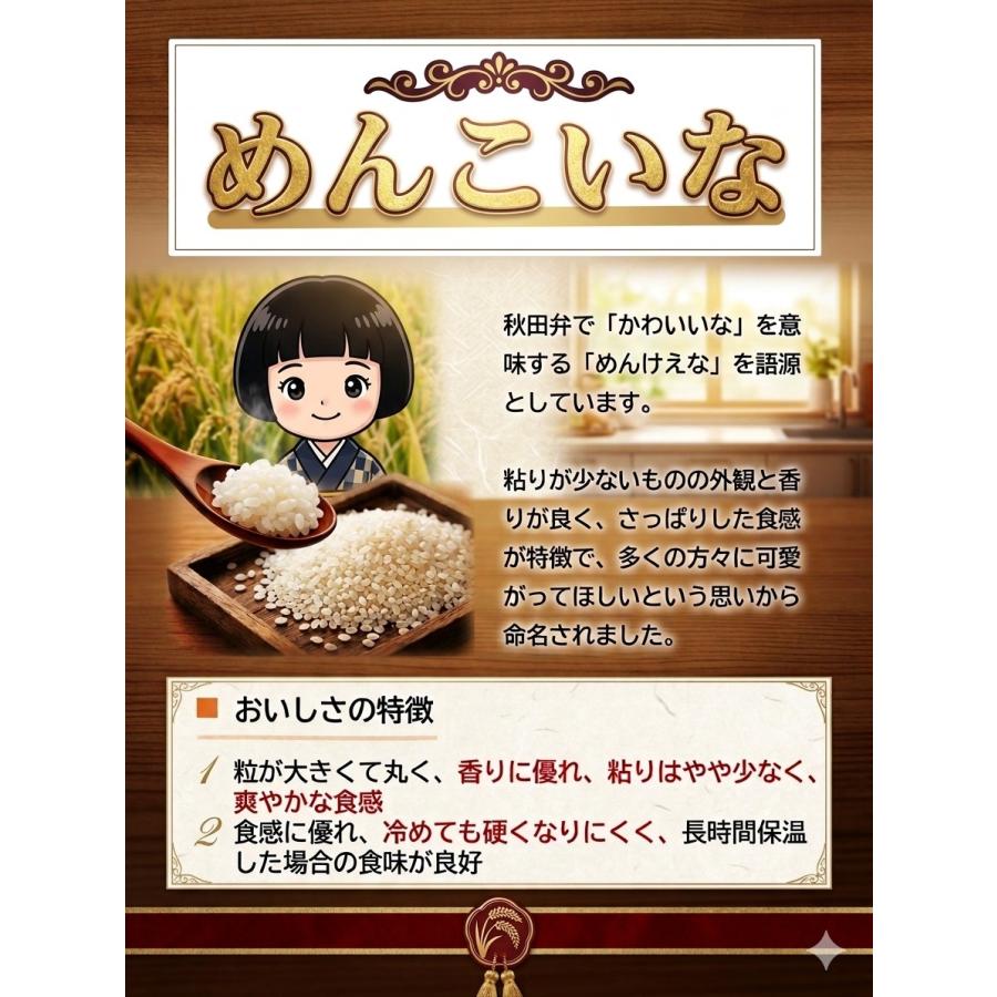 めんこいな 秋田県産 5kg 令和7年産 精米 米 白米 香りがよく さっぱり