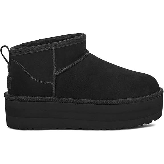 【美品】UGG ブラック ブーツ UGG（アグ） ブーツ 厚底 Classic Ultra Mini Platform ブラック