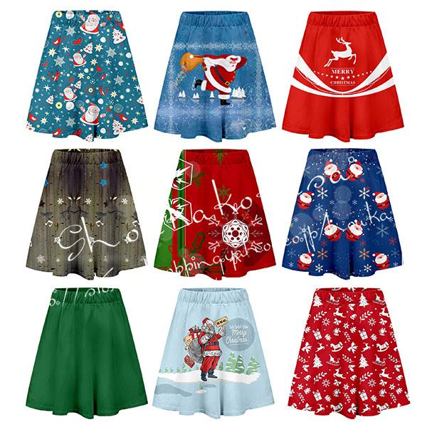 雪だるま クリスマス柄 風 Merry Christmasスカート 運動ウェアスポーツスーツ子供用大人用 コスプレ衣装 仮装日常服運動着 日常