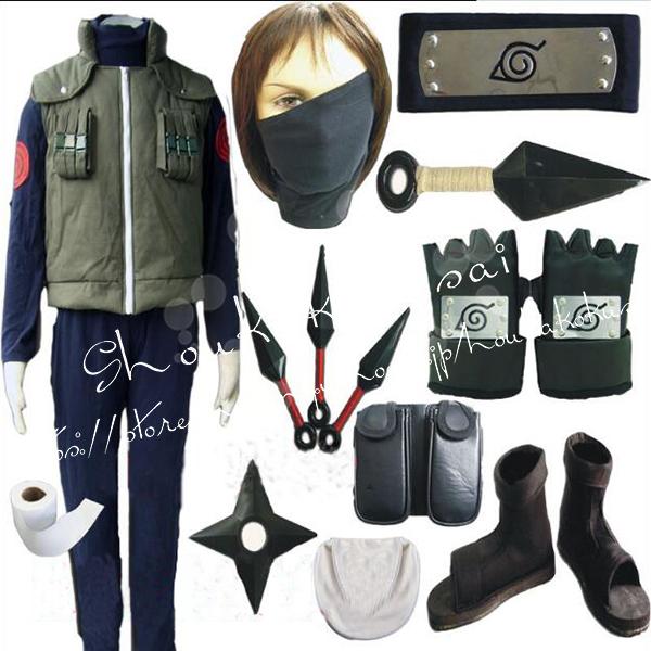 子供用 大人用 ナルト NARUTO 風 はたけ カカシ コスプレ衣装 靴  道具刀 コスチューム 演出服  cosplay 変装